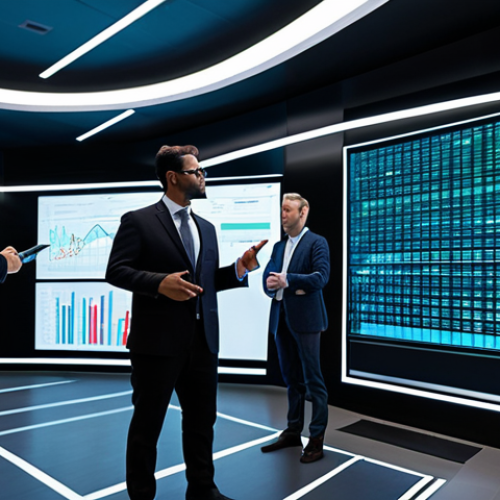 Home 6 A diverse group of professional financial analysts and tax specialists, fully clothed in modern, modest business attire, collaborating in a sleek, futuristic data center. Large, translucent digital displays and holographic projections fill the space, showcasing intricate financial data visualizations, dynamic charts, and AI-driven tax analysis models. The scene emphasizes intelligent interaction with advanced technology, reflecting clarity and efficiency. High-resolution, professional photography, cinematic lighting, sharp focus, clean aesthetics, perfect anatomy, correct proportions, natural pose, well-formed hands, proper finger count, natural body proportions, safe for work, appropriate content, fully clothed, professional.